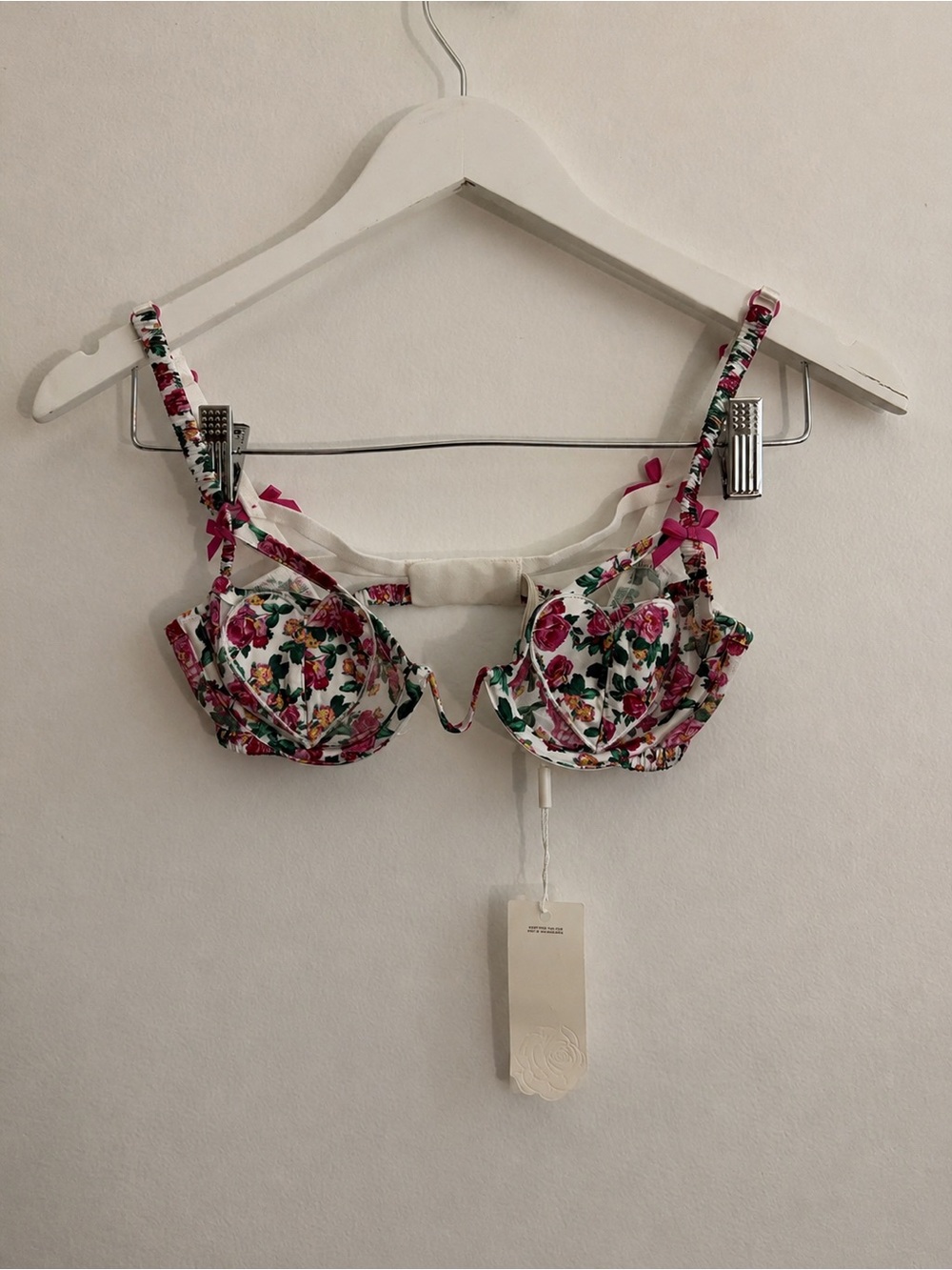 For Love & Lemons Floral Underwire Bra Top XXS NWT Coquette Lingerie